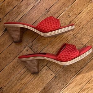 NWT Vintage 70s Red Mules Sandals Footworks Sandy Grease